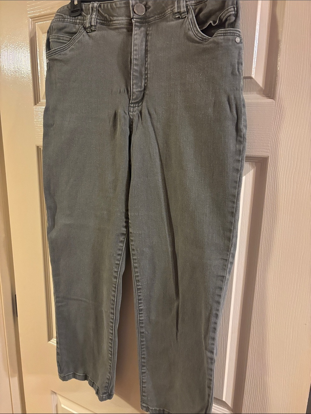 Democracy High-Waist Straight Leg Jeans - Gray Green